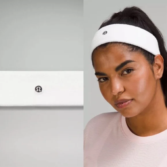 Lululemon White cotton terry cloth sweatband Headband White Head Sweatband main image 4